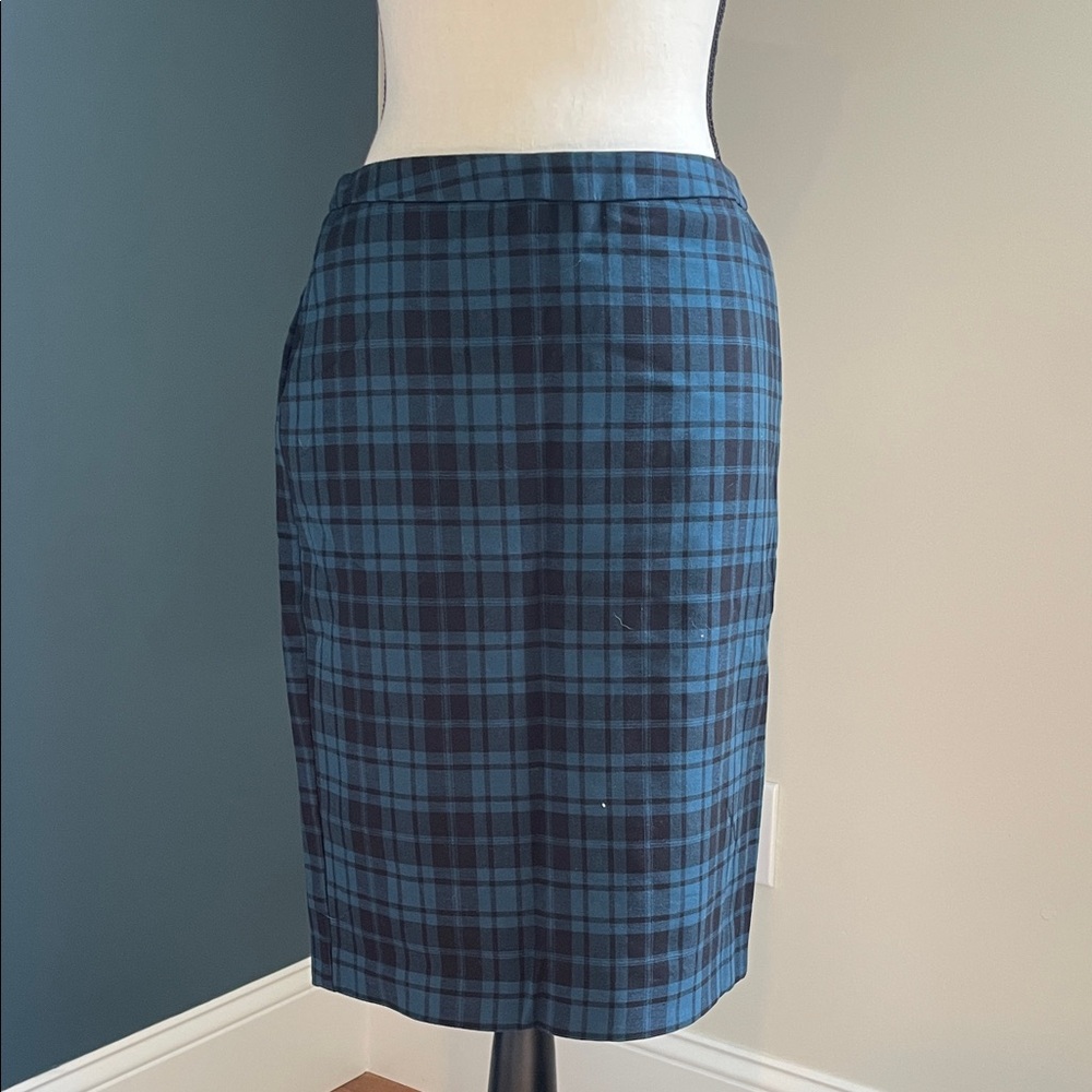 Merona Navy Plaid Pencil Skirt